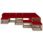 vidaXL Set Divani da Giardino 12 pz con Cuscini Rosso Vino vidaXL Set Divani da Giardino 12 pz con Cuscini Rosso Vino