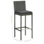 vidaXL Set da Bar da Giardino 5pz con Cuscini Grigio vidaXL Set da Bar da Giardino 5pz con Cuscini Grigio