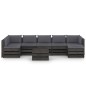 vidaXL Set Salotto da Giardino con Cuscini 8pz Legno Impregnato Grigio