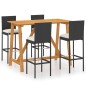 vidaXL Set da Bar da Giardino 5 pz con Cuscini Nero