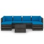vidaXL Set Salotto da Giardino 7pz con Cuscini Legno Impregnato Grigio vidaXL Set Salotto da Giardino 7pz con Cuscini Legno Impregnato Grigio