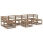 vidaXL Set Salotto da Giardino 8pz in Legno di Pino Impregnato Marrone vidaXL Set Salotto da Giardino 8pz in Legno di Pino Impregnato Marrone