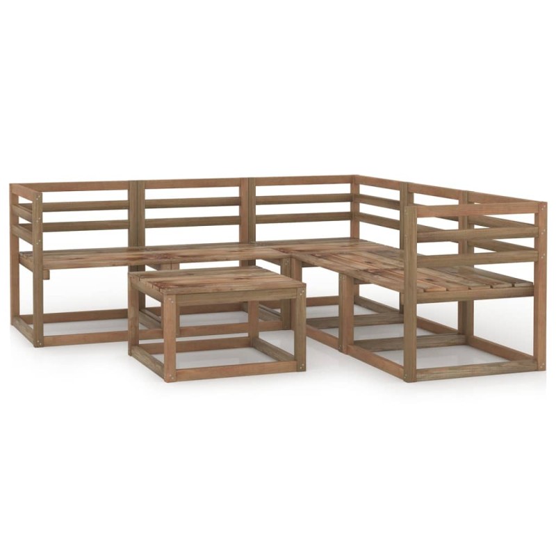 vidaXL Set Salotto da Giardino 6pz in Legno di Pino Impregnato Marrone vidaXL Set Salotto da Giardino 6pz in Legno di Pino Impregnato Marrone