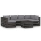 vidaXL Set Salotto da Giardino con Cuscini 7pz Legno Impregnato Grigio vidaXL Set Salotto da Giardino con Cuscini 7pz Legno Impregnato Grigio