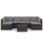 vidaXL Set Salotto da Giardino con Cuscini 7pz Legno Impregnato Grigio vidaXL Set Salotto da Giardino con Cuscini 7pz Legno Impregnato Grigio