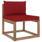 vidaXL Divano Giardino Pallet a 4 Posti Cuscini Legno Pino Impregnato vidaXL Divano Giardino Pallet a 4 Posti Cuscini Legno Pino Impregnato