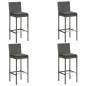 vidaXL Set da Bar da Giardino 5pz con Cuscini Grigio