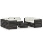 vidaXL Set Salotto da Giardino con Cuscini 9pz Legno Impregnato Grigio vidaXL Set Salotto da Giardino con Cuscini 9pz Legno Impregnato Grigio