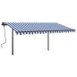 vidaXL Tenda Automatica con Sensore Vento e LED 4,5x3,5 m Blu e Bianca vidaXL Tenda Automatica con Sensore Vento e LED 4,5x3,5 m Blu e Bianca