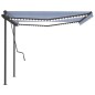 vidaXL Tenda Automatica con Sensore Vento e LED 4,5x3,5 m Blu e Bianca vidaXL Tenda Automatica con Sensore Vento e LED 4,5x3,5 m Blu e Bianca