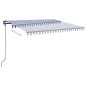 vidaXL Tenda Automatica con Sensore Vento e LED 4,5x3,5 m Blu e Bianca vidaXL Tenda Automatica con Sensore Vento e LED 4,5x3,5 m Blu e Bianca
