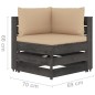 vidaXL Divano Angolare Modulare con Cuscini in Legno Impregnato Grigio vidaXL Divano Angolare Modulare con Cuscini in Legno Impregnato Grigio