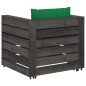 vidaXL Set Salotto da Giardino 2pz con Cuscini Legno Impregnato Grigio vidaXL Set Salotto da Giardino 2pz con Cuscini Legno Impregnato Grigio