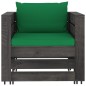 vidaXL Set Salotto da Giardino 2pz con Cuscini Legno Impregnato Grigio vidaXL Set Salotto da Giardino 2pz con Cuscini Legno Impregnato Grigio