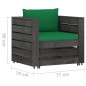 vidaXL Set Salotto da Giardino 2pz con Cuscini Legno Impregnato Grigio vidaXL Set Salotto da Giardino 2pz con Cuscini Legno Impregnato Grigio