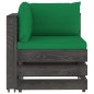 vidaXL Divano da Giardino 3 Posti con Cuscini Legno Impregnato Grigio vidaXL Divano da Giardino 3 Posti con Cuscini Legno Impregnato Grigio