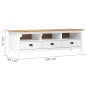 Mobile Porta TV Hill Bianco 158x40x47 cm in Legno di Pino Mobile Porta TV Hill Bianco 158x40x47 cm in Legno di Pino