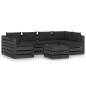 vidaXL Set Salotto da Giardino con Cuscini 7pz Legno Impregnato Grigio vidaXL Set Salotto da Giardino con Cuscini 7pz Legno Impregnato Grigio