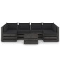 vidaXL Set Salotto da Giardino con Cuscini 7pz Legno Impregnato Grigio vidaXL Set Salotto da Giardino con Cuscini 7pz Legno Impregnato Grigio