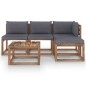 vidaXL Set Salotto Giardino Pallet Cuscini 5 pz Legno Pino Impregnato vidaXL Set Salotto Giardino Pallet Cuscini 5 pz Legno Pino Impregnato