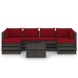 vidaXL Set Salotto da Giardino 7pz con Cuscini Legno Impregnato Grigio vidaXL Set Salotto da Giardino 7pz con Cuscini Legno Impregnato Grigio