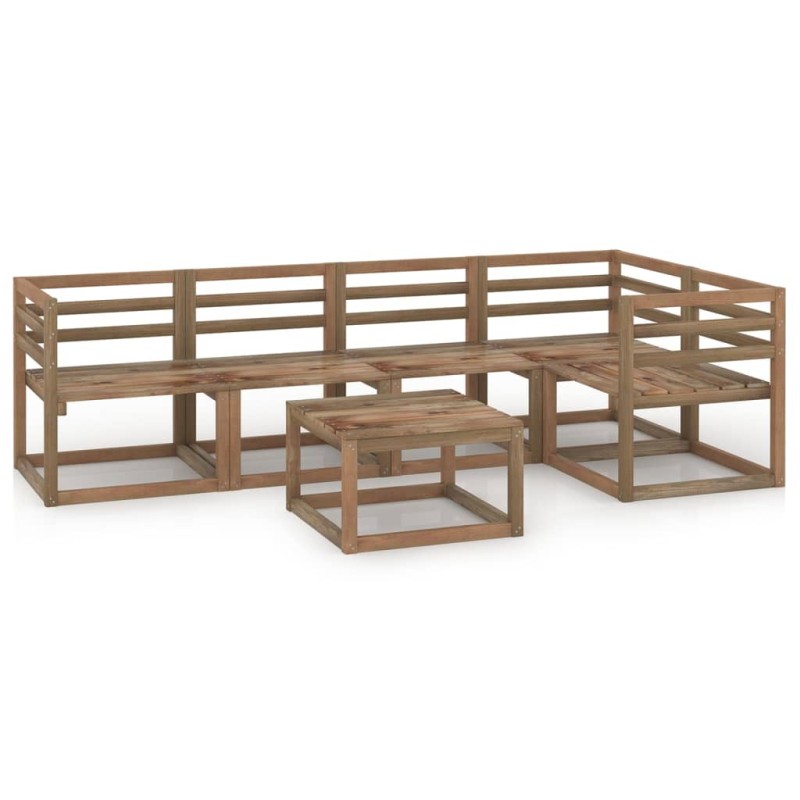 vidaXL Set Salotto da Giardino 6pz in Legno di Pino Impregnato Marrone vidaXL Set Salotto da Giardino 6pz in Legno di Pino Impregnato Marrone