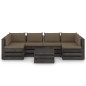 vidaXL Set Salotto da Giardino con Cuscini 7pz Legno Impregnato Grigio vidaXL Set Salotto da Giardino con Cuscini 7pz Legno Impregnato Grigio