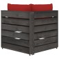 vidaXL Divano da Giardino 3 Posti con Cuscini Legno Impregnato Grigio vidaXL Divano da Giardino 3 Posti con Cuscini Legno Impregnato Grigio