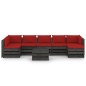 vidaXL Set Divani da Giardino con Cuscini 8 pz Legno Impregnato Grigio vidaXL Set Divani da Giardino con Cuscini 8 pz Legno Impregnato Grigio