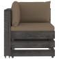 vidaXL Set Salotto da Giardino con Cuscini 9pz Legno Impregnato Grigio
