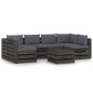 vidaXL Set Salotto da Giardino con Cuscini 7pz Legno Impregnato Grigio vidaXL Set Salotto da Giardino con Cuscini 7pz Legno Impregnato Grigio