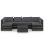 vidaXL Set Salotto da Giardino con Cuscini 7pz Legno Impregnato Grigio vidaXL Set Salotto da Giardino con Cuscini 7pz Legno Impregnato Grigio