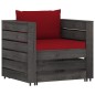 vidaXL Set Salotto da Giardino 2pz con Cuscini Legno Impregnato Grigio