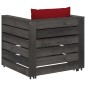 vidaXL Set Salotto da Giardino 2pz con Cuscini Legno Impregnato Grigio