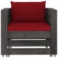 vidaXL Set Salotto da Giardino 2pz con Cuscini Legno Impregnato Grigio