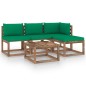 vidaXL Set Salotto Giardino Pallet Cuscini 5 pz Legno Pino Impregnato vidaXL Set Salotto Giardino Pallet Cuscini 5 pz Legno Pino Impregnato