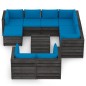 vidaXL Set Salotto Giardino con Cuscini 10 pz Legno Impregnato Grigio
