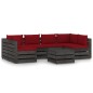 vidaXL Set Salotto da Giardino con Cuscini 7pz Legno Impregnato Grigio vidaXL Set Salotto da Giardino con Cuscini 7pz Legno Impregnato Grigio
