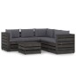 vidaXL Set Salotto da Giardino 6pz con Cuscini Legno Impregnato Grigio vidaXL Set Salotto da Giardino 6pz con Cuscini Legno Impregnato Grigio