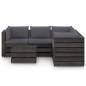 vidaXL Set Salotto da Giardino 6pz con Cuscini Legno Impregnato Grigio vidaXL Set Salotto da Giardino 6pz con Cuscini Legno Impregnato Grigio