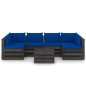 vidaXL Set Salotto da Giardino con Cuscini 7pz Legno Impregnato Grigio