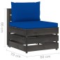 vidaXL Set Salotto da Giardino con Cuscini 7pz Legno Impregnato Grigio