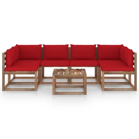 vidaXL Set Salotto Giardino Pallet con Cuscini 7 pz in Pino Impregnato