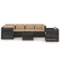 vidaXL Set Salotto da Giardino con Cuscini 7pz Legno Impregnato Grigio vidaXL Set Salotto da Giardino con Cuscini 7pz Legno Impregnato Grigio