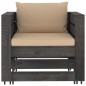 vidaXL Set Salotto da Giardino con Cuscini 7pz Legno Impregnato Grigio vidaXL Set Salotto da Giardino con Cuscini 7pz Legno Impregnato Grigio