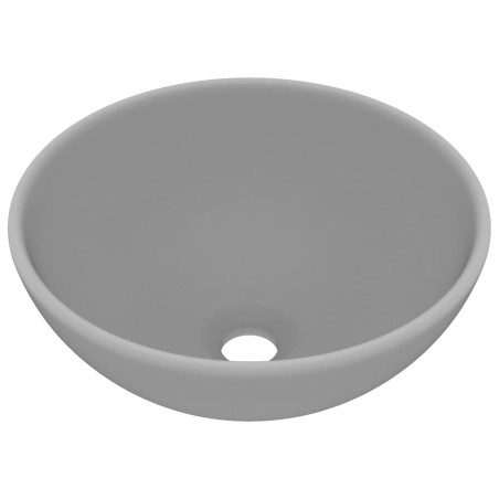 Lavandino Lusso Rotondo Grigio Chiaro Opaco 32,5x14 cm Ceramica