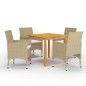 vidaXL Set Mobili da Pranzo per Giardino 5 pz Beige vidaXL Set Mobili da Pranzo per Giardino 5 pz Beige