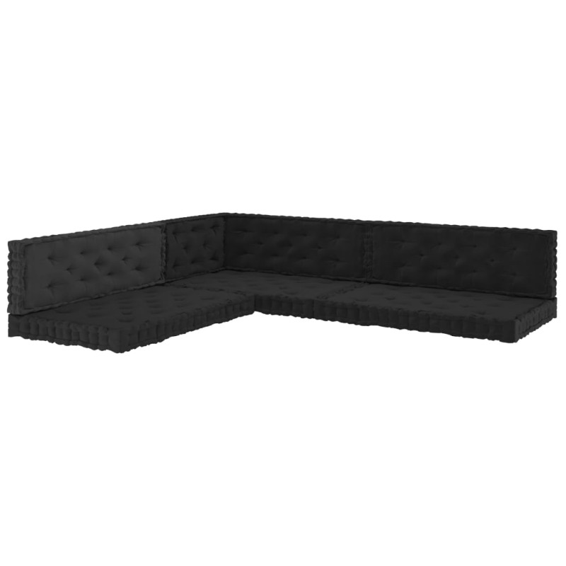 vidaXL Cuscini per Pallet e Pavimento 7 pz Neri in Cotone vidaXL Cuscini per Pallet e Pavimento 7 pz Neri in Cotone