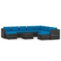 vidaXL Set Salotto Giardino con Cuscini 11 pz Legno Impregnato Grigio vidaXL Set Salotto Giardino con Cuscini 11 pz Legno Impregnato Grigio