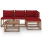 vidaXL Set Salotto Giardino Pallet Cuscini 5 pz Legno Pino Impregnato
